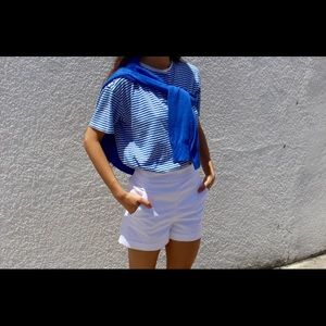 White High-Waisted Shorts